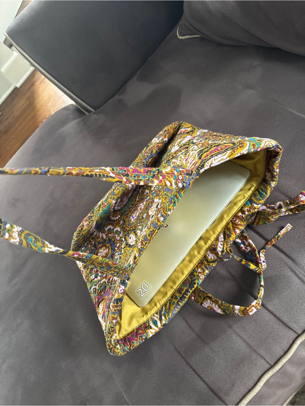 Vera Bradley NWT Paisley Tote in Mustard, Pink & Teal. - Picture 7 of 7